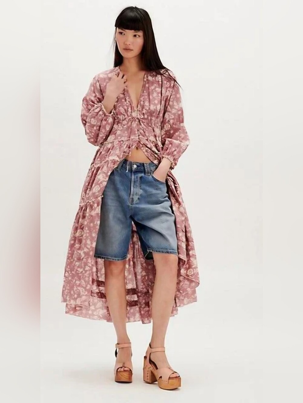 NWOT Free People Papiette Tiered Midi Dress